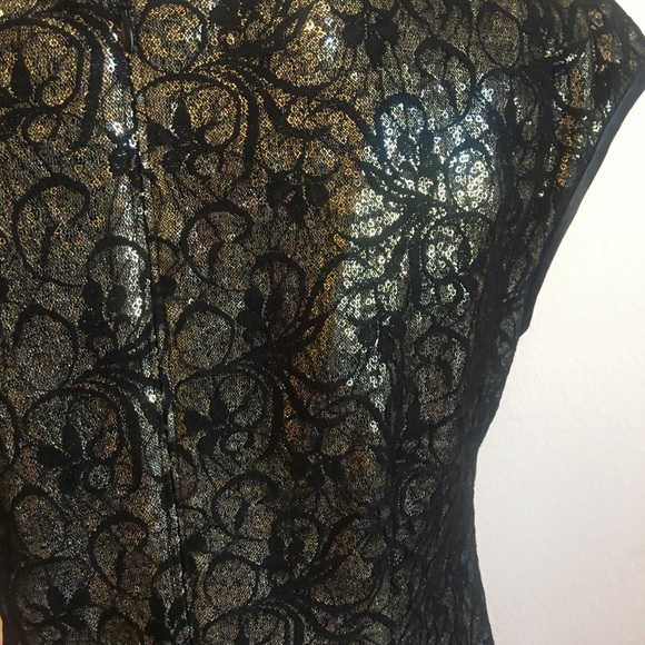 Formal Gold Sequence Maxi Dress - Picture 7 of 12